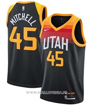 Utah Jazz Onovan Mitchell NO 45 Ciudad 2020-21 Negro Jersey
