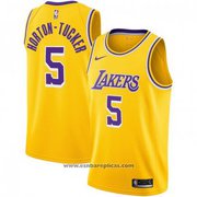 Los Angeles Lakers Talen Horton-Tucker NO 5 Icon 2020-21 Yellow Jersey