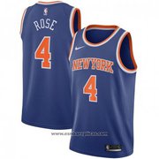 New York Knicks Derrick Rose NO 4 Icon 2020-21 Blue Jersey