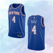 NO 4 Derrick Rose Jersey New York Knicks Statement Blue