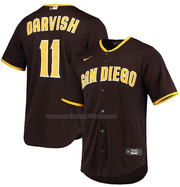 Men's San Diego Padres Yu Darvish Alternate Brown Replica Baseball