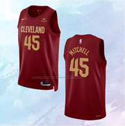 NO 45 Donovan Mitchell Jersey Cleveland Cavaliers Icon Red 2022-23