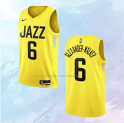 NO 6 Nickeil Alexander-Walker Jersey Utah Jazz Icon Yellow 2022-23
