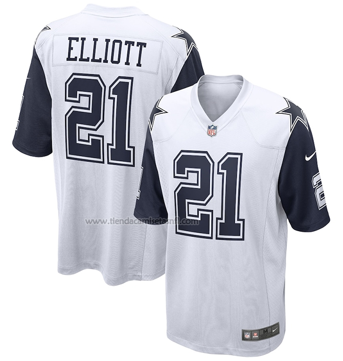 NFL Game Dallas Cowboys Ezekiel Elliott Alternate White Jersey